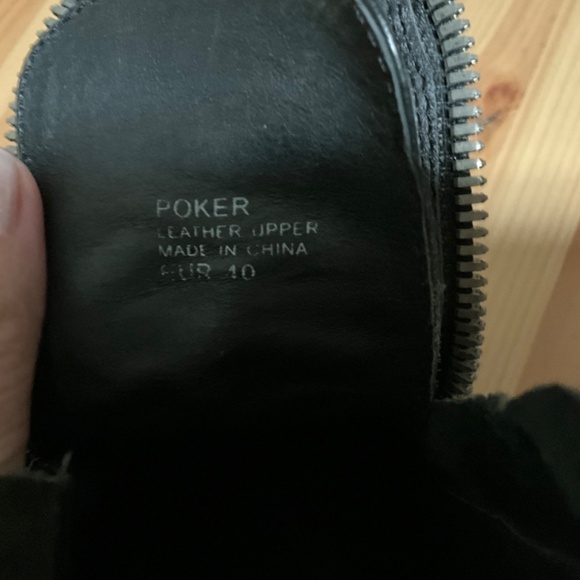 ASH Black Genuine Leather Poker Lace Up Motorcycle Ankle Combat Boot Sz 9 - Picture 8 of 10